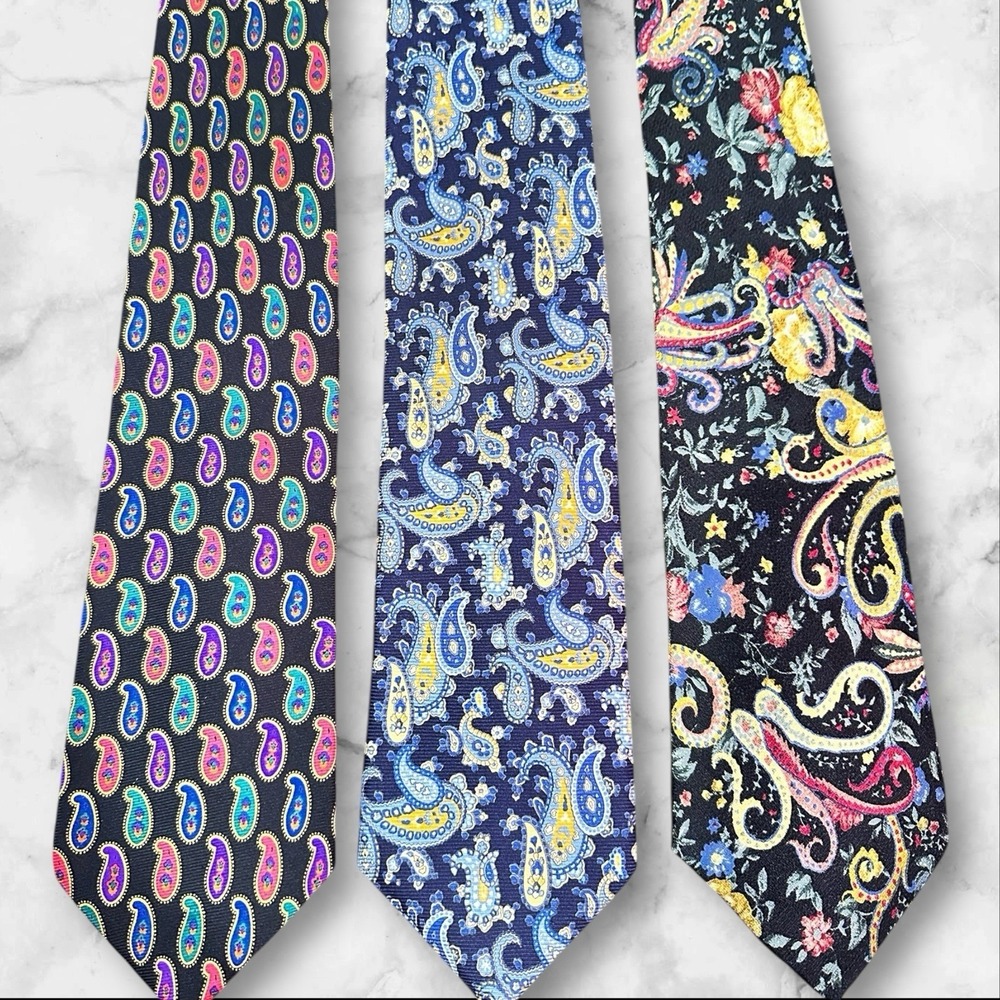 Lot‎ of 3 Silk Neckties Bundle Bullock & Jones